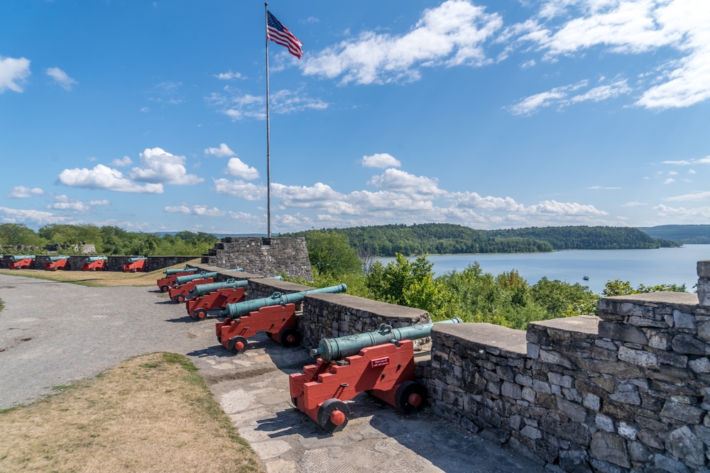 View of cannons at Fort William Henry Museum in Lake George